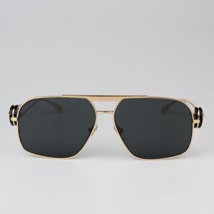 NEW Versace VE2269 100287 Gold Dark Grey Pilot Unisex Sunglasses VE 2269